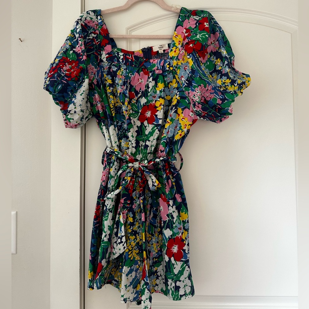 Entro Floral Puff Sleeve Romper